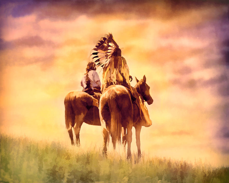 2 on Horseback Digital Art by Rick Wicker