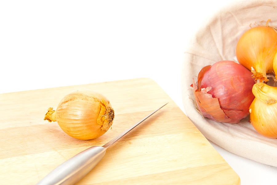 Knife Still Life Photograph - Onions #2 by Tom Gowanlock