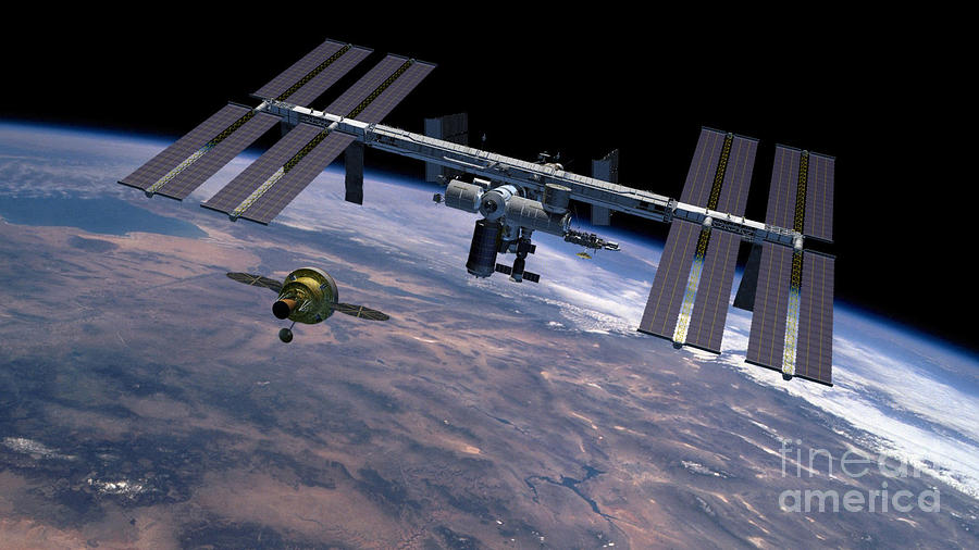 Orion Approaching Iss #2 Photograph by Nasa