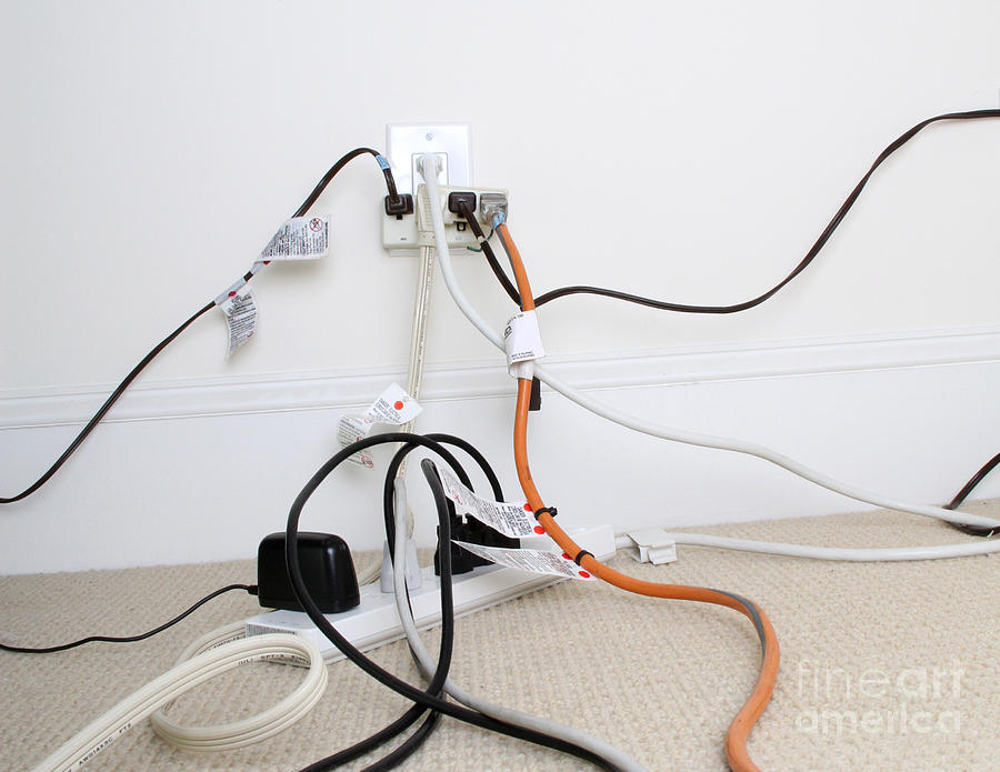Overloaded Electrical Outlet #2 Photograph by Photo Researchers, Inc.