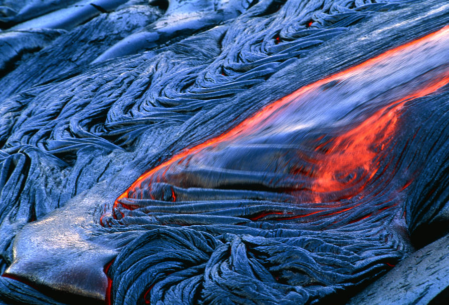 Pahoehoe Lava Flow From Kilauea Volcano, Hawaii #2 Photograph by ...