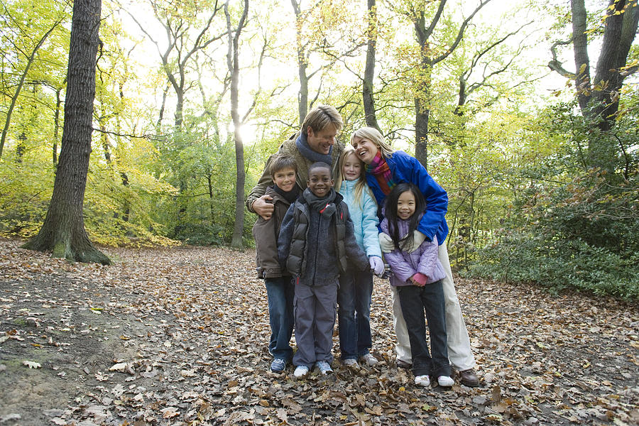 Fall Photograph - Parents And Children In A Wood #2 by Ian Boddy