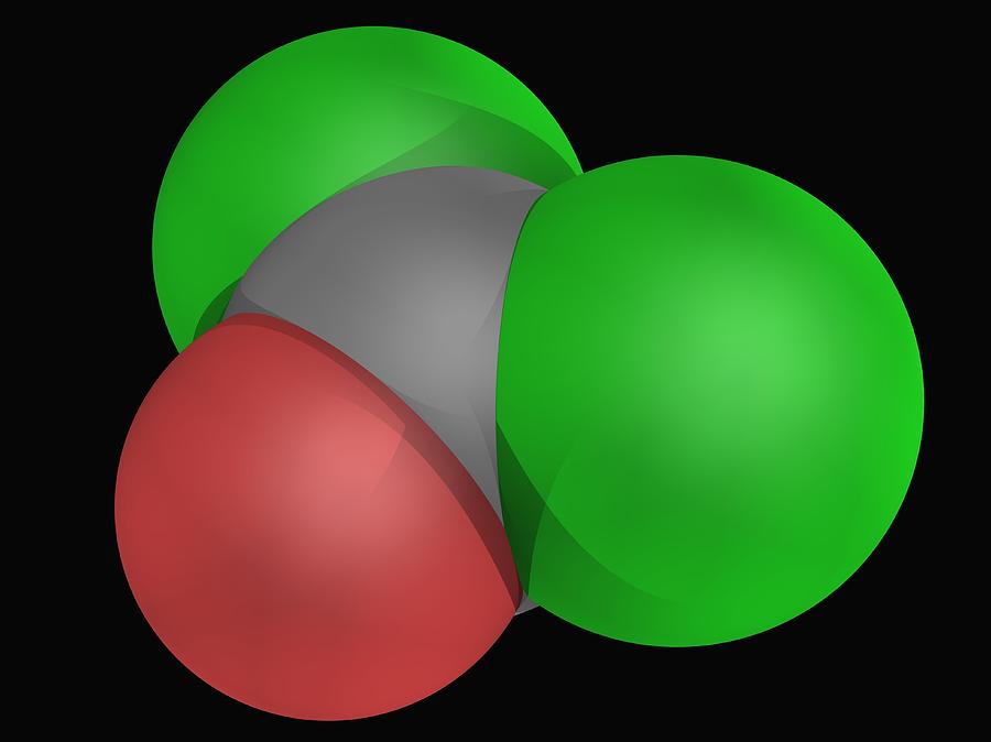 Pattern Digital Art - Phosgene Molecule #2 by Laguna Design