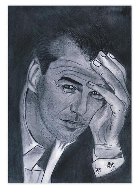 Pierce Brosnan Drawing by Bobby Dar - Fine Art America