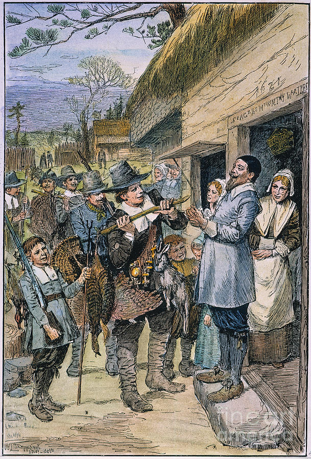 Pilgrims: Thanksgiving, 1621 #2 Photograph by Granger