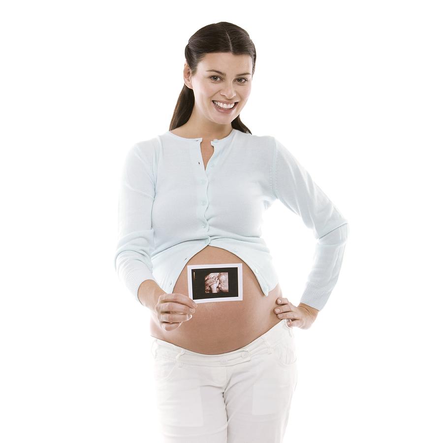 Adult Photograph - Pregnant Woman Holding Her Baby Scan #2 by 