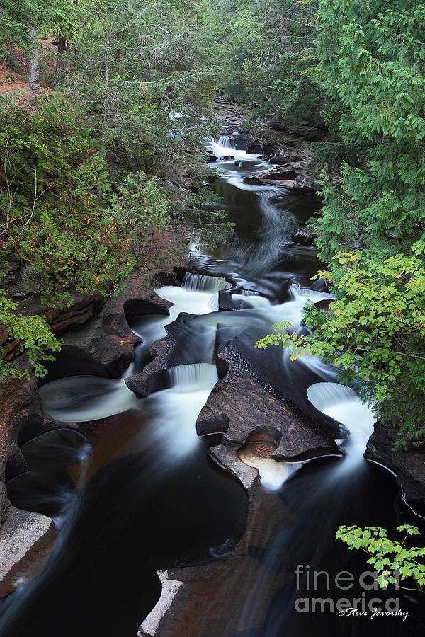 Presque Isle River Falls Photograph by Steve Javorsky - Fine Art America