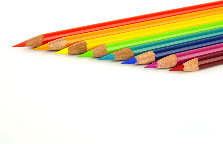 School Supplies Photograph - Rainbow colored pencils #2 by Blink Images