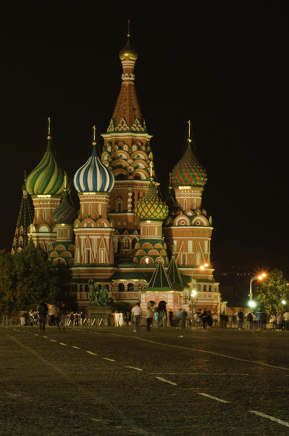 Red Square in Moscow at night #2 Photograph by Michael Goyberg