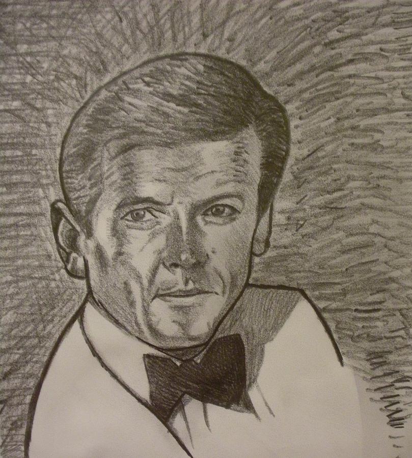 Roger Moore Drawing by Jeremiah Cook - Fine Art America