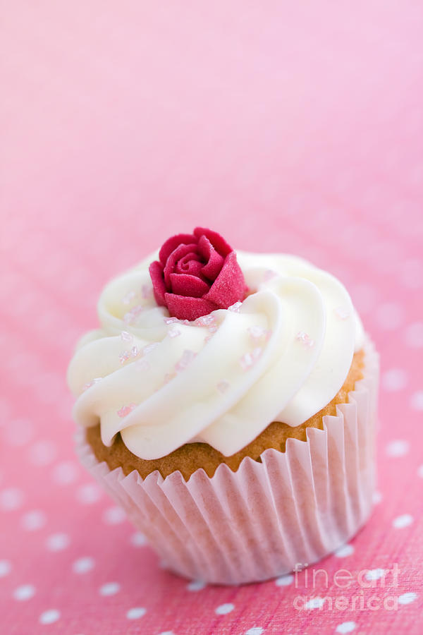 Cake Photograph - Rosebud cupcake #2 by Ruth Black