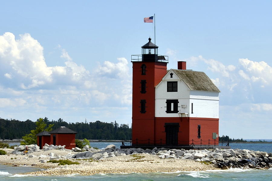 Round Island Lighthouse Michigan Photograph by Marysue Ryan