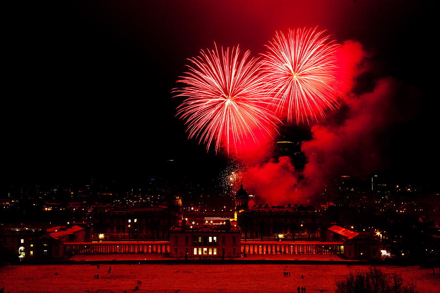 Greenwich Photograph - Royal Greenwich Fireworks #2 by Dawn OConnor