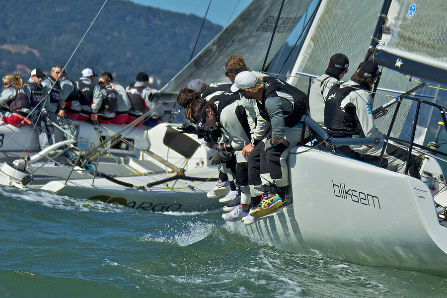 Sailboat racing on San Francisco Bay #1 Photograph by Steven Lapkin