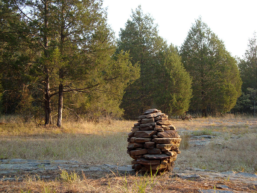 Homage to the Cedar Sandstone Cairn nature art Sculpture Photograph by Adam Long