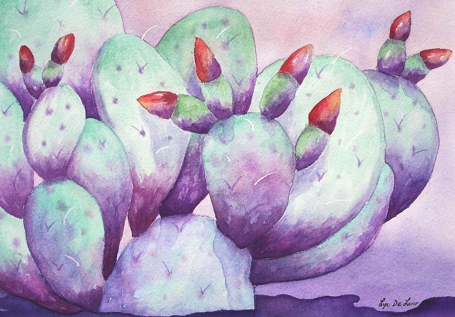 Santa Rita Cactus Painting by Lyn DeLano