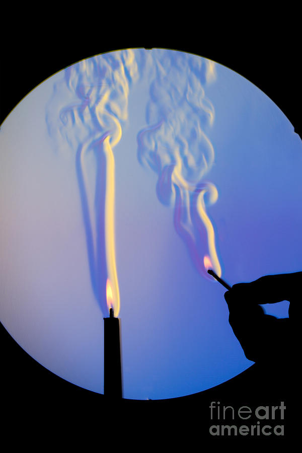 Schlieren Image Of A Candle And Match #2 Photograph by Ted Kinsman