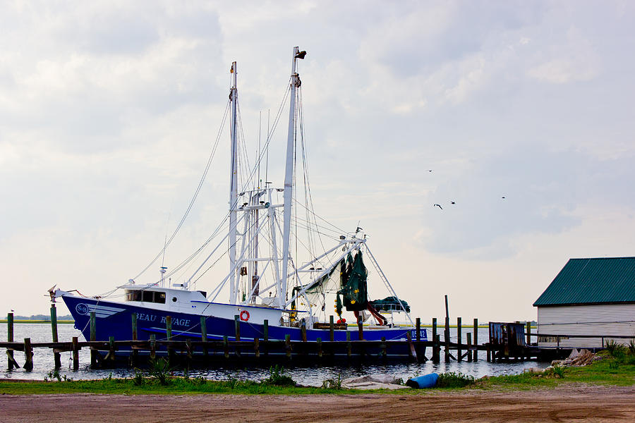 shrimp boat at dock photograph by barry jones