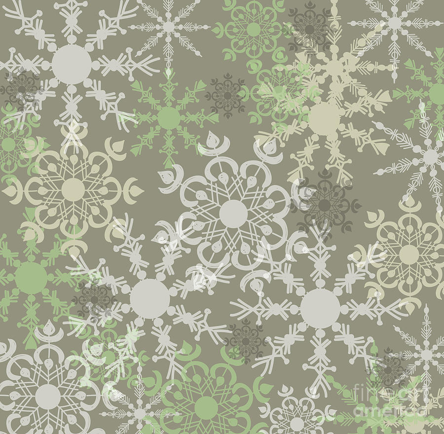 Winter Digital Art - Snowflakes #2 by HD Connelly