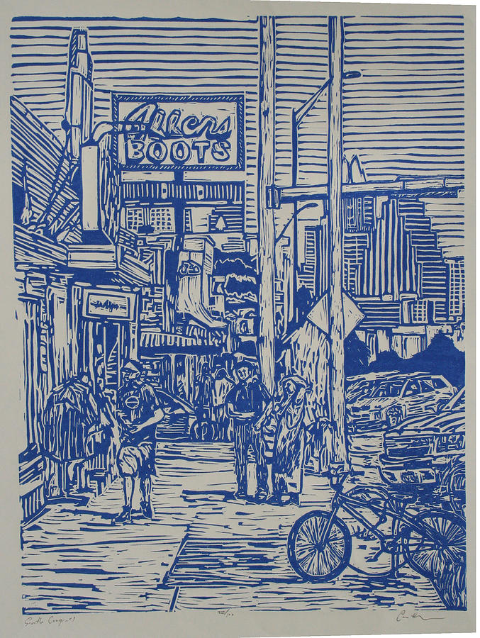 Austin Drawing - South Congress #2 by William Cauthern