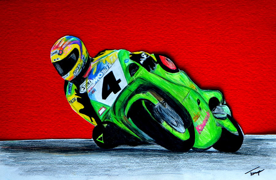 Sportsbike Drawing - Speed Demon...... by Tanya Tanski