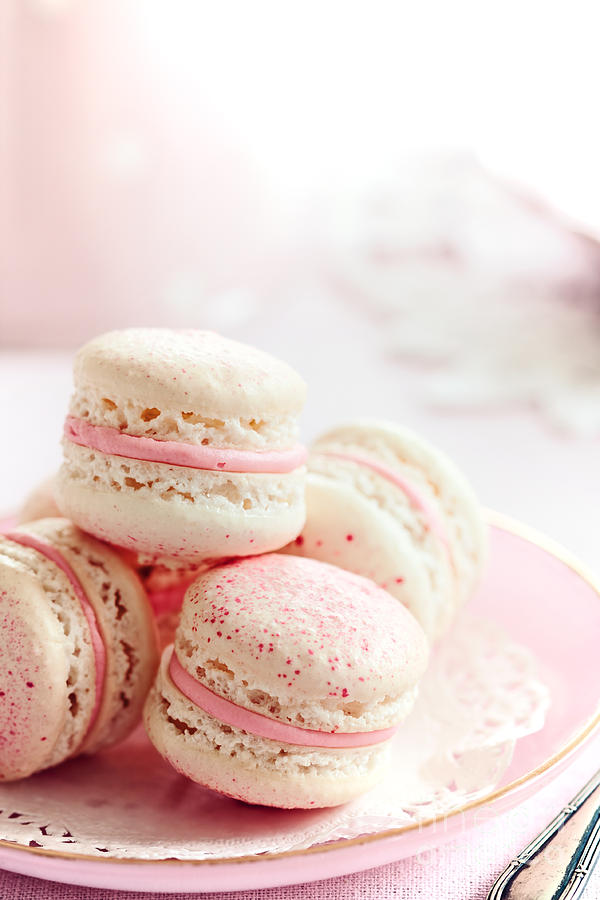 Cookie Photograph - Strawberry macarons #2 by Ruth Black