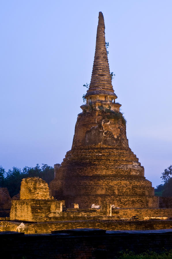 Stupa chedi of a Wat in Ayutthaya Thailand #2 Photograph by U Schade