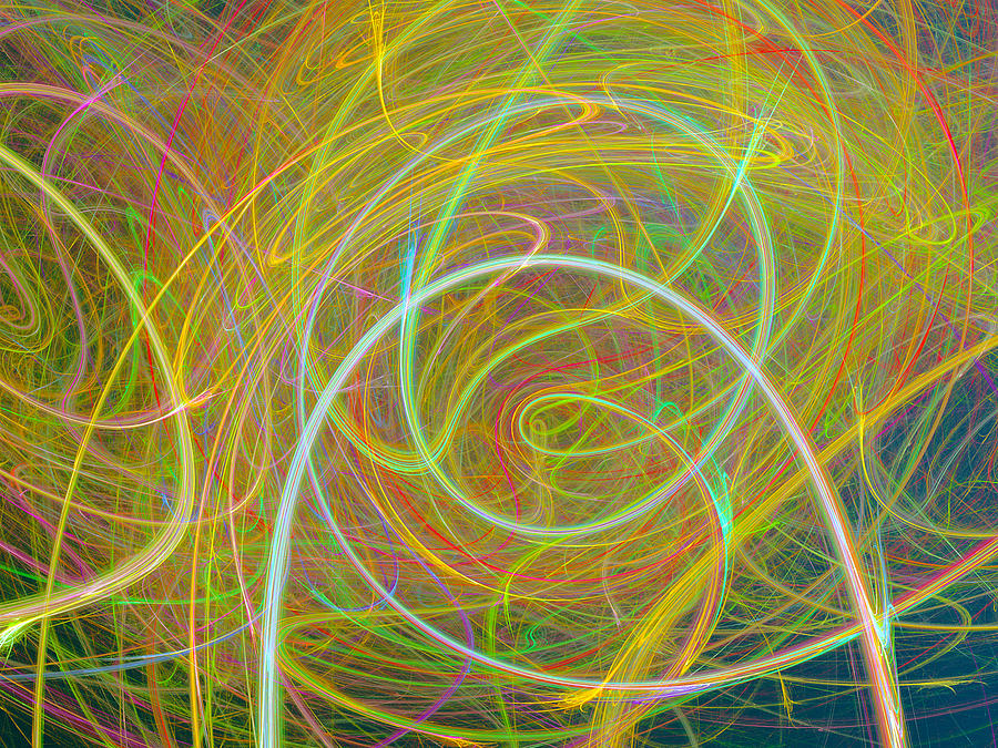 Swirling Lines Of Light #2 Digital Art by Werner Hilpert