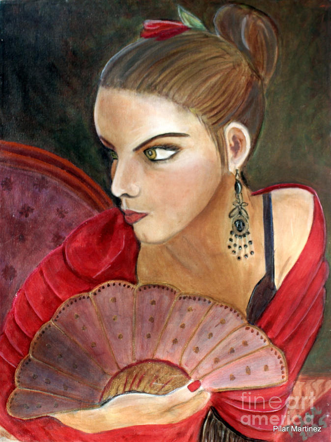 Flamenco Painting - The Flamenco Dancer #2 by Pilar  Martinez-Byrne