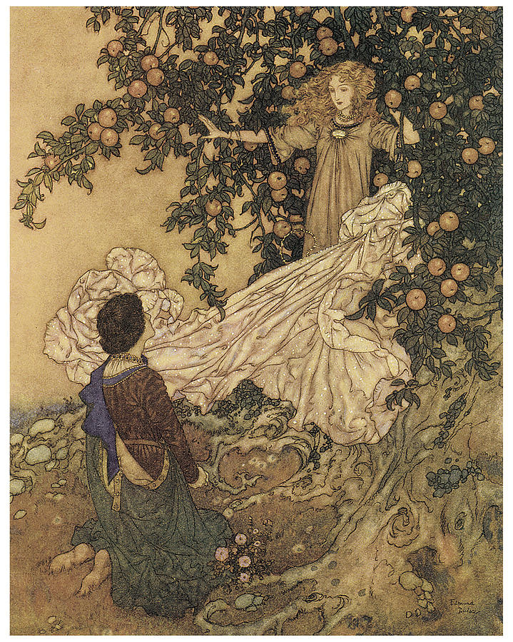 The Garden Of Paradise III Edmund Dulac 1911 Art Print A4 A3 A2 A1 