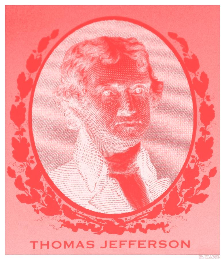 THOMAS JEFFERSON in NEGATIVE RED #2 Photograph by Rob Hans