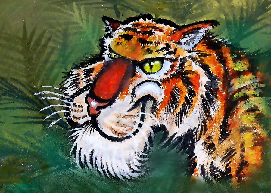 Tiger #2 Painting by Kevin Middleton