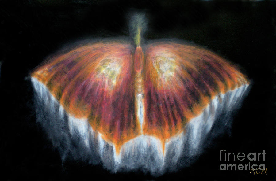 Butterfly Painting - UFObutterlyorange #2 by Michelle Cavanaugh-Wilson
