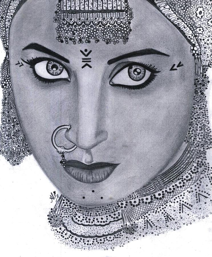 Urmila Drawing by Bobby Dar - Fine Art America