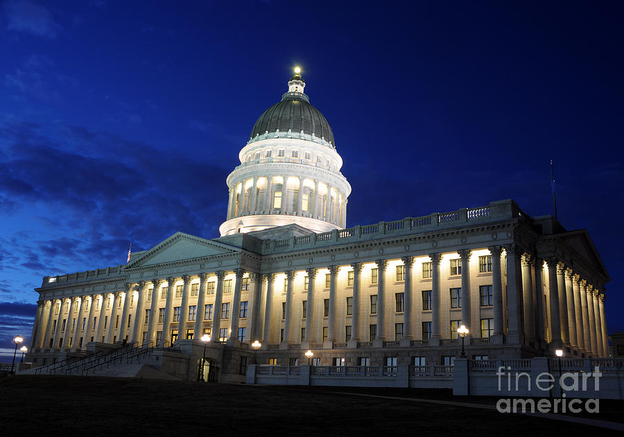 Utah Capitol Building at Twilight #3 Photograph by Gary Whitton