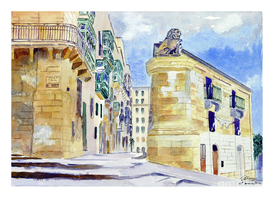 Valletta Malta #1 Painting by Godwin Cassar