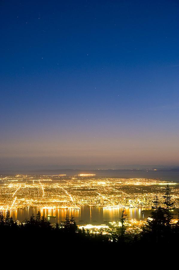 Vancouver Photograph - Vancouver At Night, Time-exposure Image by David Nunuk Vancouver Photograph - Vancouver At Night, Time-exposure Image by David Nunuk
