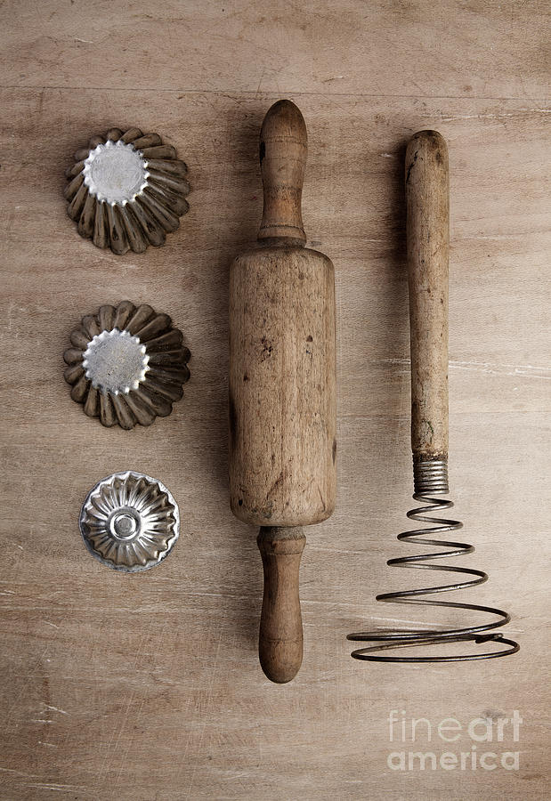 Cookie Photograph - Vintage Cooking Utensils #2 by Nailia Schwarz