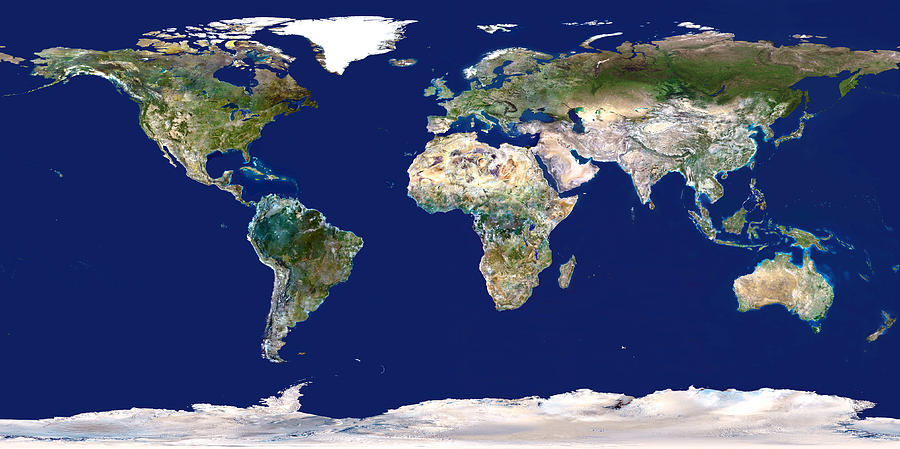 Whole Earth Map Photograph by Planetobserver