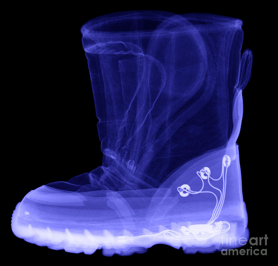 Boot Photograph - X-ray Of A Childs Light-up Boot #2 by Ted Kinsman