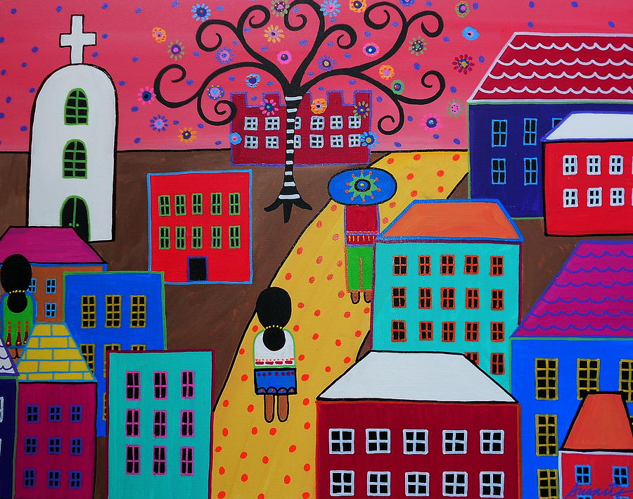 Mexican Town #20 Painting by Pristine Cartera Turkus