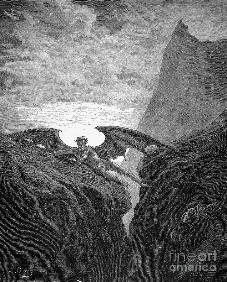 Paradise Lost #6 Drawing by Gustave Dore