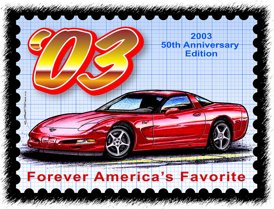 2003 50th Anniversary Edition Corvette Digital Art by K Scott Teeters