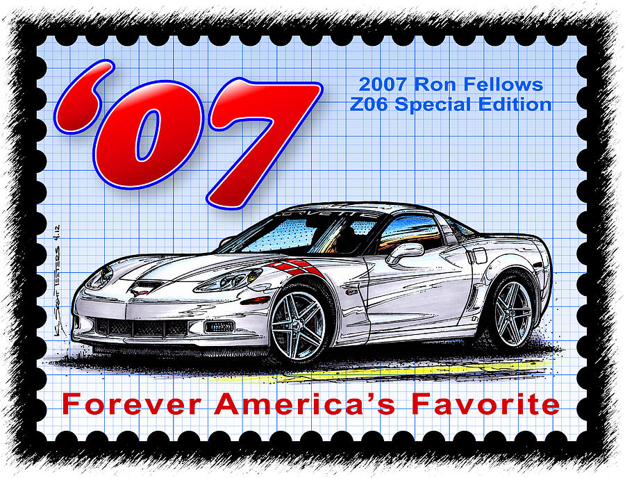 2007 Ron Fellows Z06 Special Edition Corvette Digital Art by K Scott Teeters