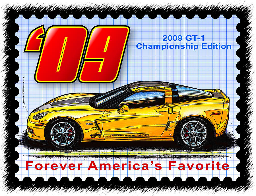 2009 GT-1 Championship Edition Corvette Digital Art by K Scott Teeters