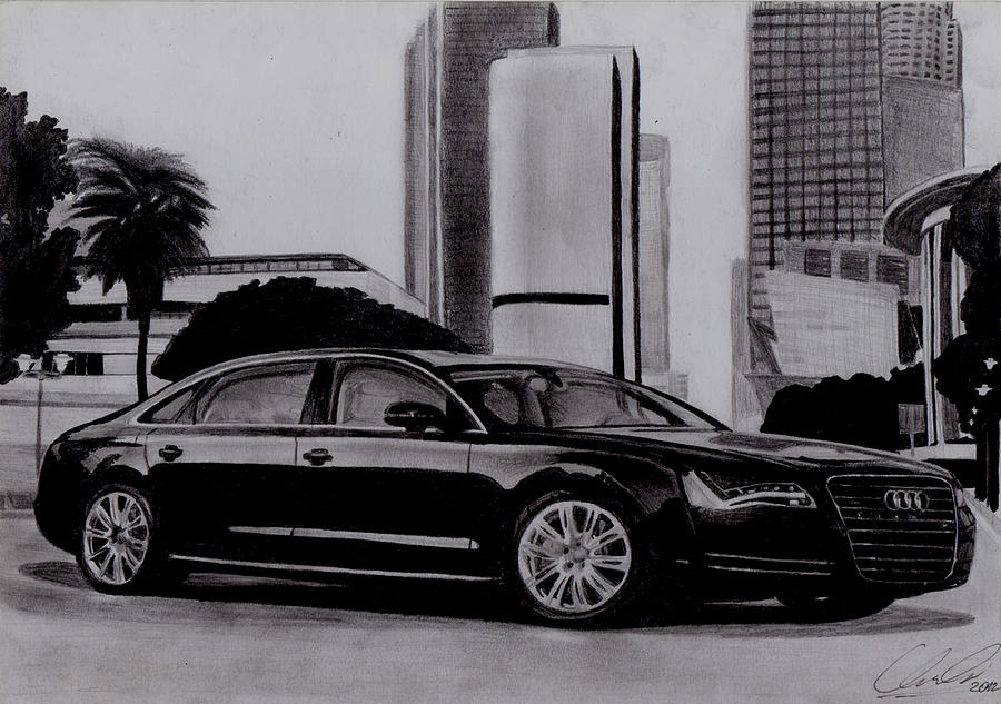 2012 Audi A8L Drawing by Radoslaw Chroscinski