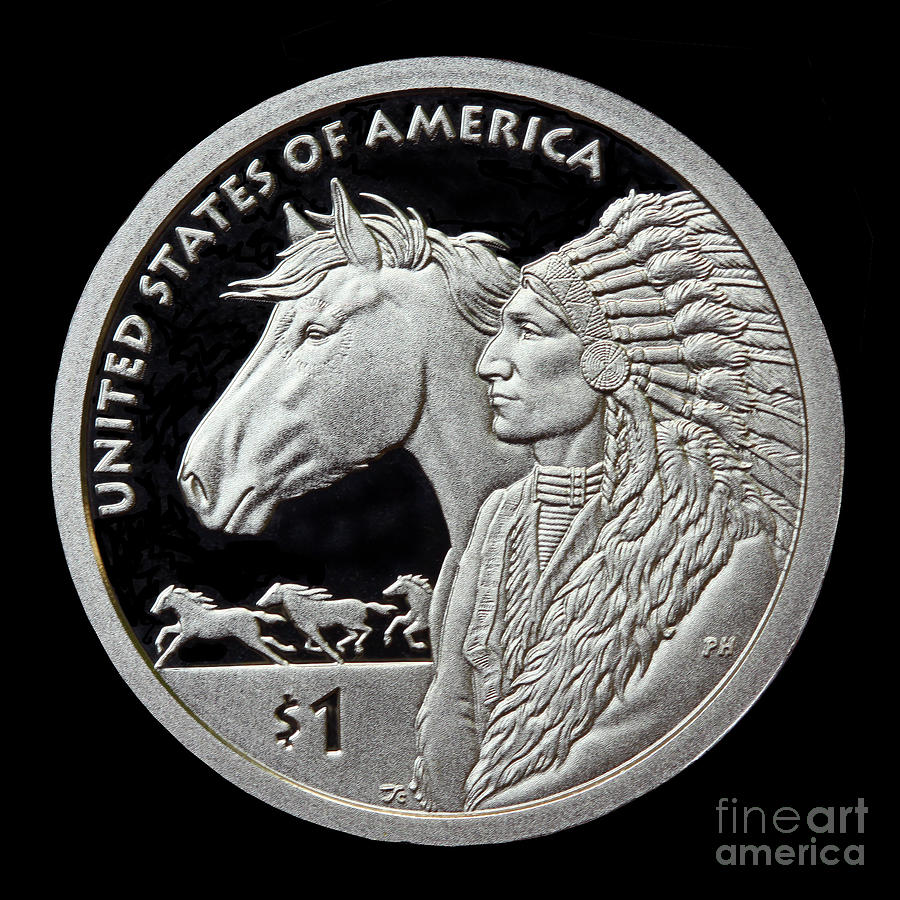 2012 Native American One Dollar Coin Photograph by Randy Steele
