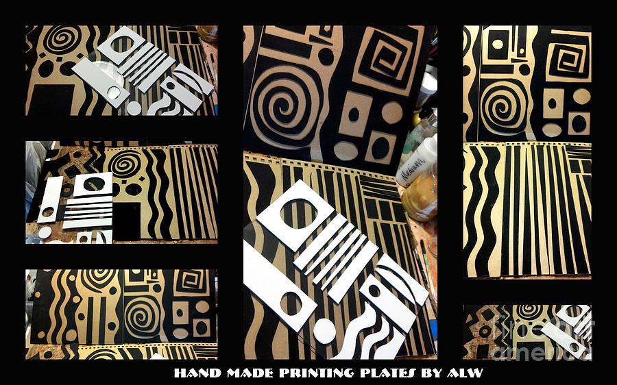 2012 Studio Play - Handmade Printing Plates Mixed Media by Angela L Walker