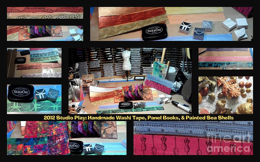 2012 Studio Play - Handmade Washi Tape and Panel Books Photograph by Angela L Walker