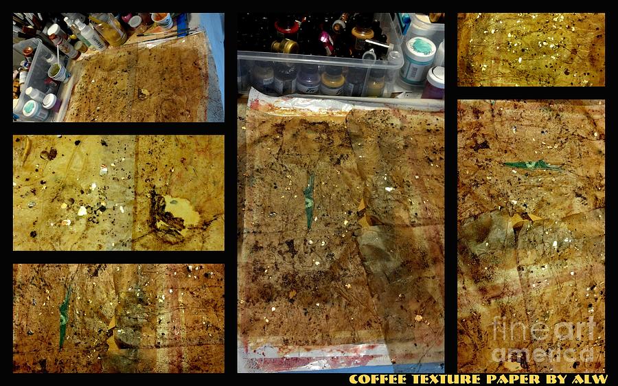 2012 Studio Play-Coffee Mica Texture Paper Mixed Media by Angela L Walker